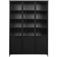 Exhibit XL 3-deurs vitrinekast metaal zwart